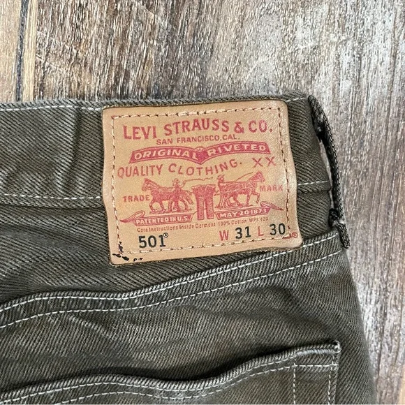 Levi's 501 Men's Jeans 31x30, Brown, Button Fly, Straight Leg, Denim - Picture 7 of 9
